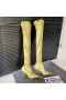 Jimmy Choo x Mugler os Cionn Na Glúine 105 Sock Booties Mná Striped Mogalra Buí