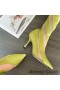 Jimmy Choo x Mugler os Cionn Na Glúine 105 Sock Booties Mná Striped Mogalra Buí