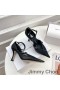 Jimmy Choo x Mugler Strap 90 Caidéil Mná Leathar Agus Mogalra Dubh