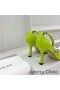 Jimmy Choo x Mugler Strap 90 Caidéil Mná Leathar Agus Mogalra Glas