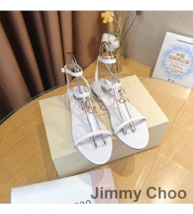 Jimmy Choo Alodie Maol Sandals Mná Nappa Agus Leathair Paitinne Bán