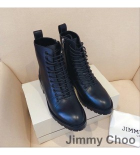 Jimmy Choo Cruz Buataisí Chomhrac Na Mban Leathar Dubh