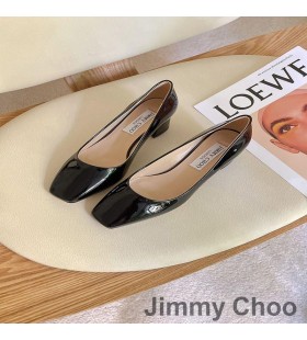 Jimmy Choo Gisela 50 Caidéil Mná Leathar Paitinne Le JC Feathal Dubh