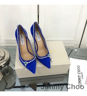 Jimmy Choo Gr&Atilde;&iexcl; 100 Caid&Atilde;&copy;il Mn&Atilde;&iexcl; Veilbhit Le Criostail Measc&Atilde;&iexcl;n Muince Gorm