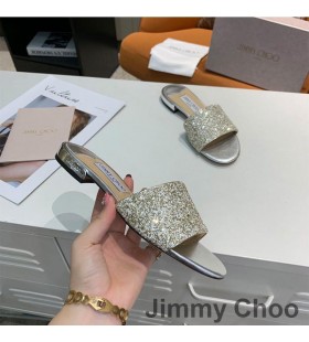 Jimmy Choo Minea SleamhnÃ¡in MnÃ¡ Glitter Fabraic Ã“ir