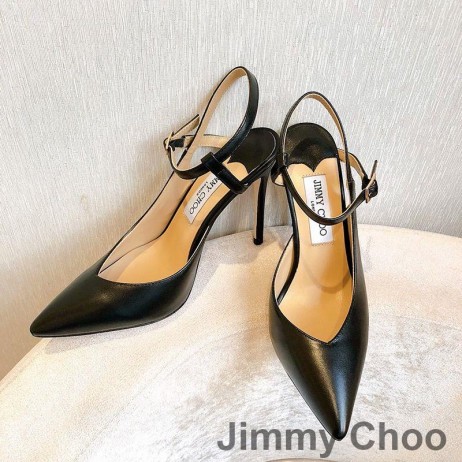 Jimmy Choo Fetto 100 Pompe Slingback Donna In Pelle Nero