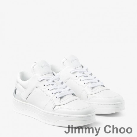 Jimmy Choo Florent M Sneakers Donna In Pelle Di Vitello Con Choo Lettering Beige