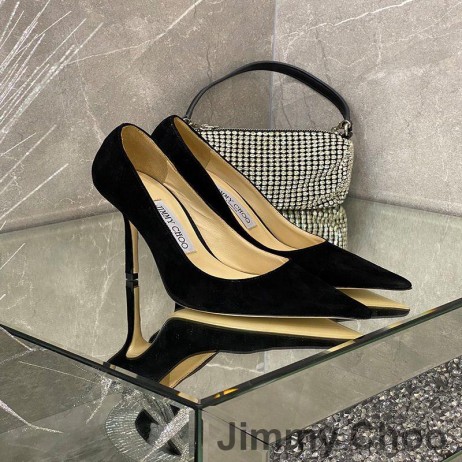 Jimmy Choo Amore Pompe Donna In Camoscio Nero