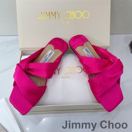 Jimmy Choo Narisa Diapositive Donne Di Raso Rosa