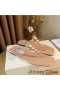 Jimmy Choo Alaina Diapositive Donna In Pelle Nappa Con Abbellimenti Perla Rosa
