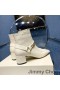 Jimmy Choo Stivaletti Donna In Pelle Di Vitello Con Choo Emblema Beige