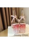 Jimmy Choo Art 85 Sandali Donna In Pelle Di Serpente Con Tacco Plexi Rosa