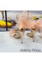 Jimmy Choo Aveline 100 Sandali Donna In Pelle Nappa Con Il Maxi-Maglia Archi In Oro Rosa