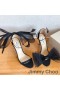 Jimmy Choo Aveline 100 Sandali Donna In Pelle Scamosciata Con Il Maxi-Maglia Fiocchi Neri