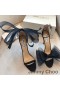 Jimmy Choo Aveline 100 Sandali Donna In Pelle Scamosciata Con Il Maxi-Maglia Fiocchi Neri