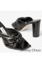 Jimmy Choo Avenue 85 Diapositive Tacco Donna In Pelle Nappa Con Annodata Nero