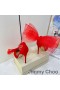 Jimmy Choo Averly 100 Pompe Di Donne In Pelle Scamosciata Con Il Maxi-Maglia Fiocchi Rossi