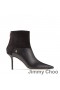 Jimmy Choo Beyla 85 Caviglia Stivaletti Donna in Pelle di Vitello E pelle Scamosciata Con JC Pulsante Dettagli in Nero
