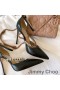 Jimmy Choo Bobbie 100 Pompe Di Donne Brevetto In Pelle Con Cristalli Cinturino Nero