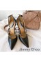 Jimmy Choo Bobbie 100 Pompe Di Donne Brevetto In Pelle Con Cristalli Cinturino Nero