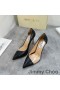 Jimmy Choo Cass 105 Pompe di Donne in Pvc E Pelle di Vitello Con JC Emblema Nero