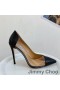 Jimmy Choo Cass 105 Pompe di Donne in Pvc E Pelle di Vitello Con JC Emblema Nero