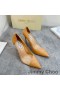 Jimmy Choo Cass 105 Pompe di Donne in Pvc E Pelle di Vitello Con JC Emblema Khaki
