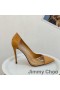 Jimmy Choo Cass 105 Pompe di Donne in Pvc E Pelle di Vitello Con JC Emblema Khaki