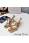 Jimmy Choo Diosa 85 Diapositive Tacco Donna In Pelle Con Tracolla Intrecciata In Oro Rosa