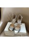 Jimmy Choo Emsy 105 Sandali Donna Grossa Tessuto Glitter Argento