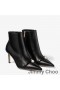 Jimmy Choo Felicitie 85 Caviglia Stivaletti Donna In Pelle Nappa Con Abbellimenti Perla Nera