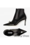 Jimmy Choo Felicitie 85 Caviglia Stivaletti Donna In Pelle Nappa Con Abbellimenti Perla Nera