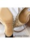 Jimmy Choo Fetto 65 Pompe Slingback Donna In Pelle Con Stella Rivetti Beige