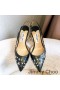 Jimmy Choo Fetto 65 Pompe Slingback Donna In Pelle Con Stella Rivetti Nero