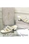 Jimmy Choo Hazal 45 Diapositive Tacco Donna In Pelle Nappa Con Borchie Perla Bianca
