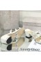 Jimmy Choo Hazal 45 Diapositive Tacco Donna In Pelle Nappa Con Borchie Perla Bianca