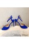 Jimmy Choo Ivory Sandali Donna In Pelle Scamosciata Con Perla Dettaglio Blu