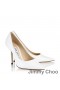 Jimmy Choo Amore 100 Pompe Di Donne Coccodrillo Goffrato Pelle Bianco