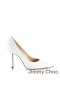 Jimmy Choo Amore 100 Pompe Di Donne Coccodrillo Goffrato Pelle Bianco