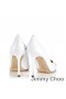 Jimmy Choo Amore 100 Pompe Di Donne Coccodrillo Goffrato Pelle Bianco