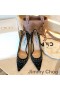 Jimmy Choo Amore 100 Pompe Di Donne In Pelle Scamosciata Con Grommeted In Metallo Di Colore Nero