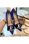 Jimmy Choo Amore 100 Pompe di Donne in pelle Scamosciata Con JC Emblema Blu