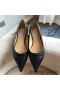 Jimmy Choo Amore Per Appartamenti Donna Di Coccodrillo Goffrato Pelle Nero