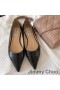 Jimmy Choo Amore Per Appartamenti Donna Di Coccodrillo Goffrato Pelle Nero