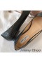 Jimmy Choo Amore Per Appartamenti Donna Di Coccodrillo Goffrato Pelle Nero