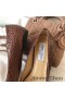 Jimmy Choo Amore Per Appartamenti Donna Di Coccodrillo Goffrato Pelle Marrone