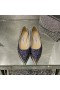 Jimmy Choo Amore Flats Donna Glitter Degradano Il Tessuto Argento/Nero