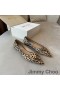 Jimmy Choo Amore Flats Donna Leopard In Pelle Marrone