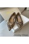 Jimmy Choo Amore Flats Donna Leopard In Pelle Marrone