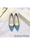 Jimmy Choo Amore Pompe Di Donne Glitter Degradano Il Tessuto Blu/Argento